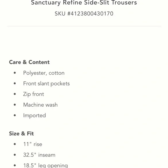 Anthropologie NWT Sz 27 side slit w/pockets trouser pants; beautifully tailored - Picture 2 of 16